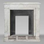 Louis XVI style molded Carrara marble mantel