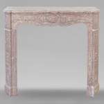 Louis XV style Pompadour mantel in red Campan marble