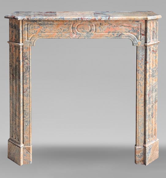 Louis XV style Pompadour mantel in Enjugerais marble-0