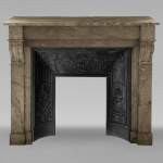 Napoleon III style mantel with modillions in Lunel marble