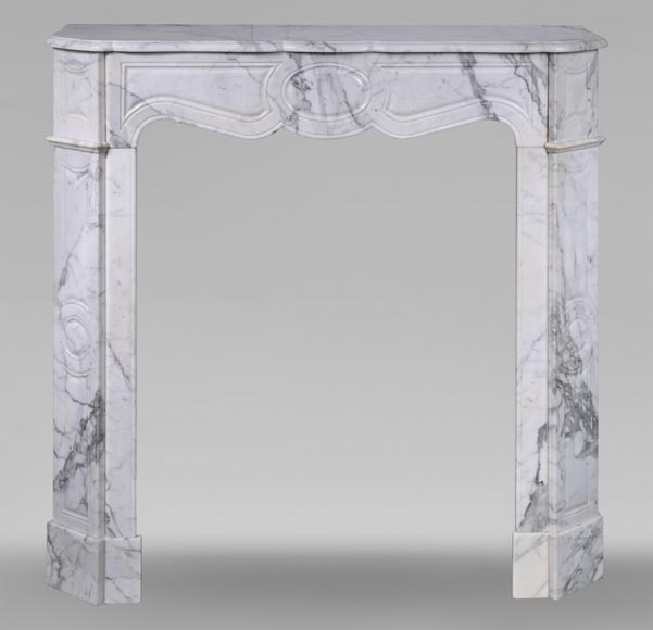 Louis XV style Pompadour mantel in Arabescato marble-0