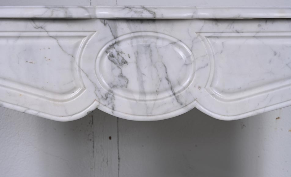 Louis XV style Pompadour mantel in Arabescato marble-1