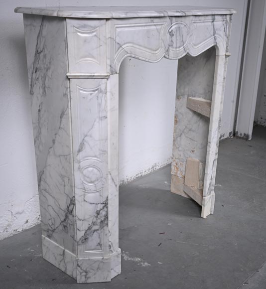 Louis XV style Pompadour mantel in Arabescato marble-2