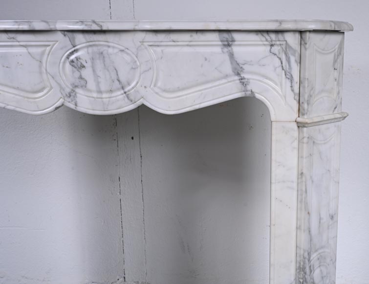 Louis XV style Pompadour mantel in Arabescato marble-6