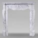 Louis XV style mantel in Arabescato marble