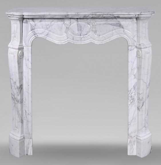 Louis XV style mantel in Arabescato marble-0