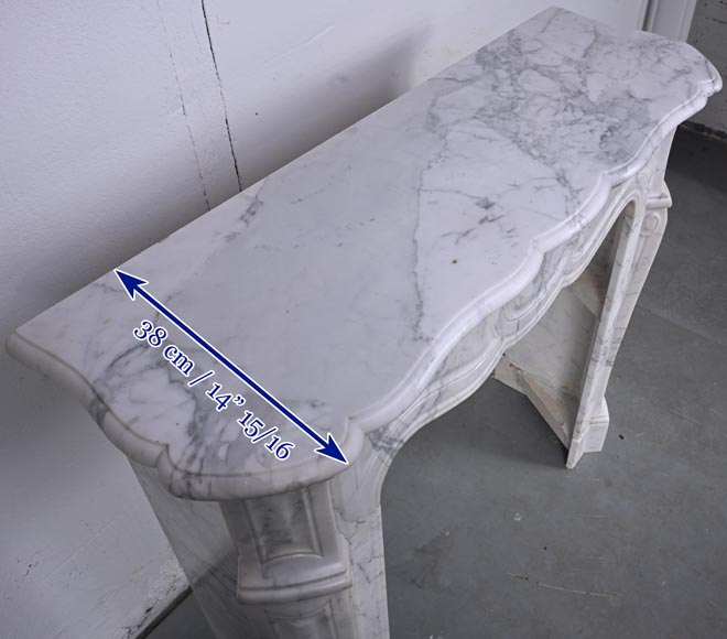 Louis XV style mantel in Arabescato marble-8