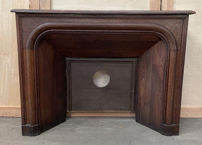 Louis XIV style oak mantel-6