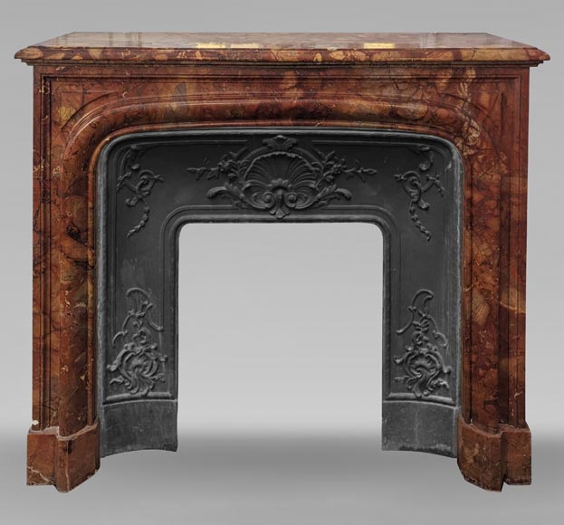 Louis XIV style mantel carved in Breche Sanguine-0