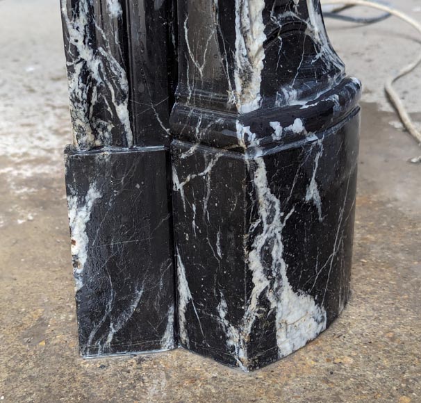 Louis XV style Pompadour mantel in black Marquina marble-7