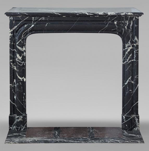 Louis XIV style mantel in Marquina marble-0