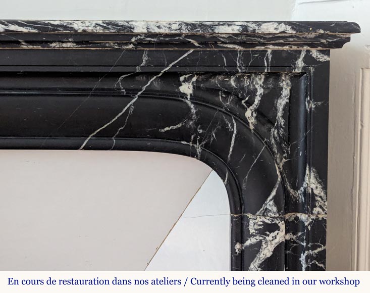 Louis XIV style mantel in Marquina marble-6