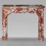 Louis XIV style Bolection mantel in red Languedoc marble