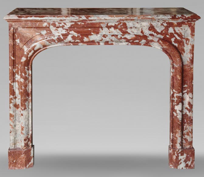 Louis XIV style Bolection mantel in red Languedoc marble-0