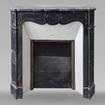 Louis XV style Pompadour mantel in black speckled marble