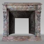Napoleon III style mantel with modillions carved in Enjugerais marble