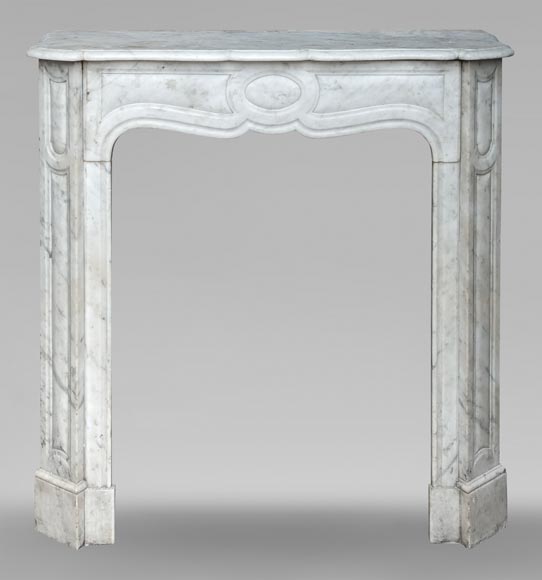 Louis XV style Pompadour mantel in Carrara marble-0