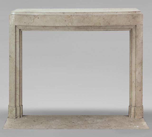 Curved Art Deco style mantel in Comblanchien stone-0