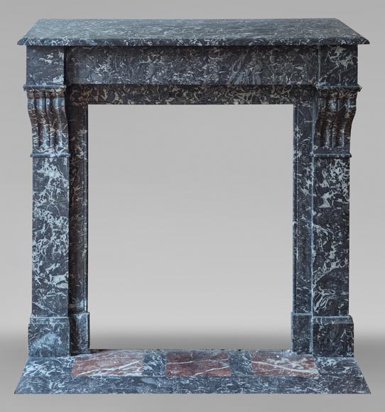 Napoleon III style mantel in Sainte Anne Gris marble-0