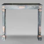 Louis XVI style mantel with detached columns in Turquin and Rose marble from Portugal