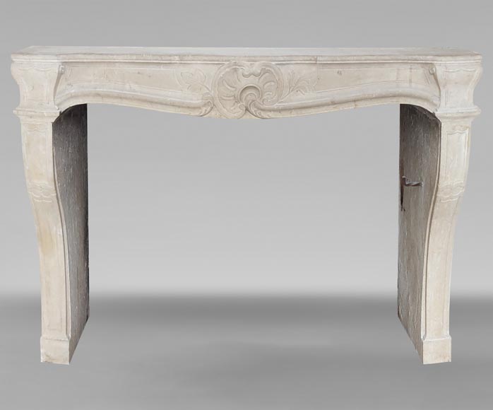 Louis XV style Bourguignonne stone mantel-0