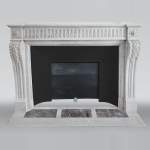 LXVI fireplace in Carrara with rudenté fluting