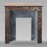 Napoleon III style mantel in Rouge du Nord marble