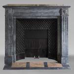 Louis XVI mantel in Turquin marble with curved flutes