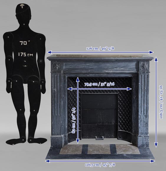 Louis XVI mantel in Turquin marble-10