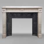 Louis XVI style mantel carved in Carrara marble