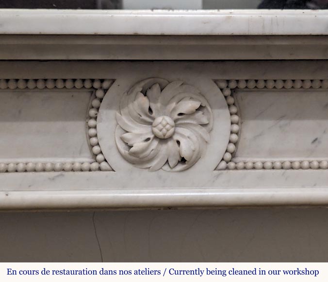 Louis XVI style mantel carved in Carrara marble-1