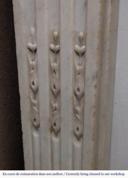 Louis XVI style mantel carved in Carrara marble-3