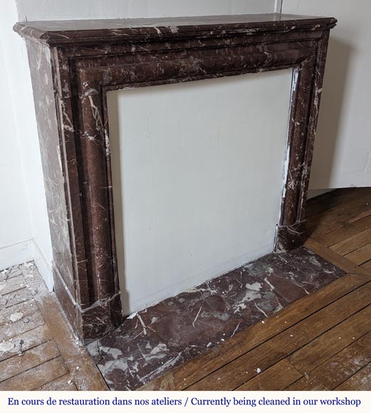 Louis XIV style mantel in Rouge du Nord marble-2