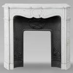 Louis XV style Pompadour mantel in Carrara marble