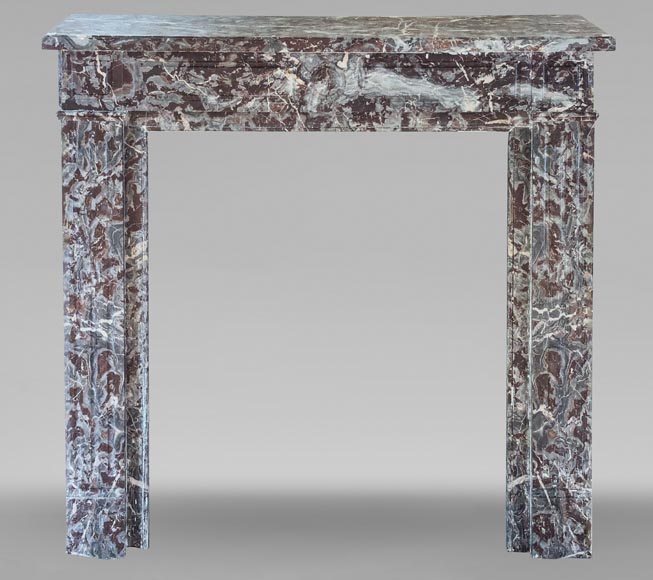 Louis XVI style mantel in Rouge Royal marble-0