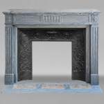 Louis XVI mantel in Turquin marble with curved flutes
