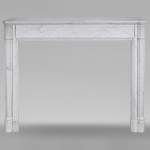 Louis XVI style Carrara marble mantel with half-columns