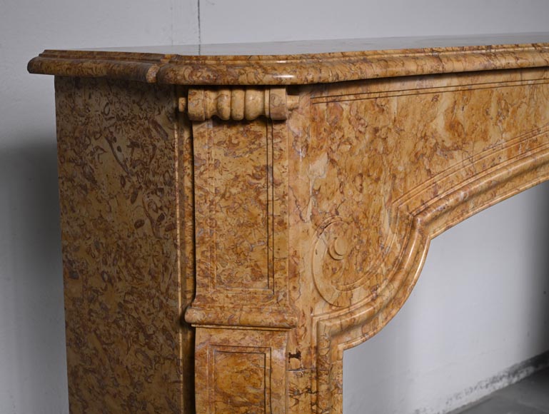 Regence period mantel in yellow marble-4