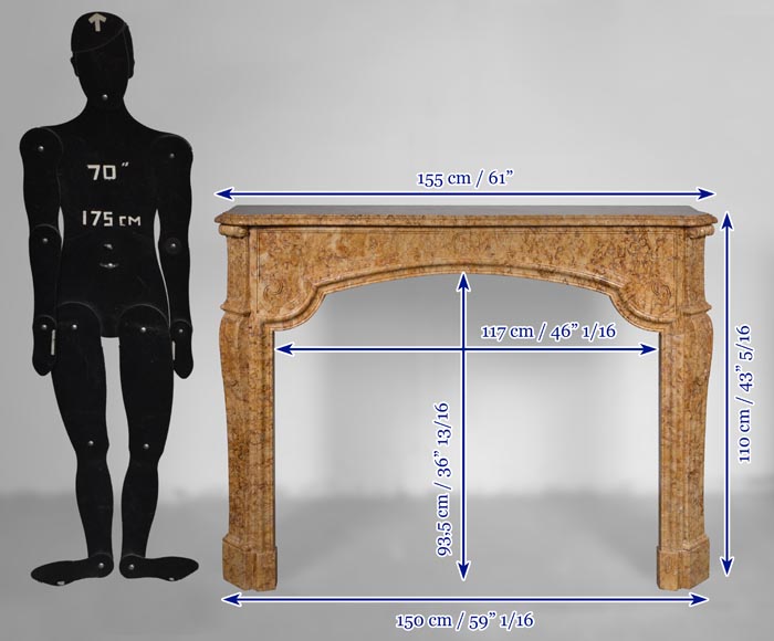 Regence period mantel in yellow marble-11