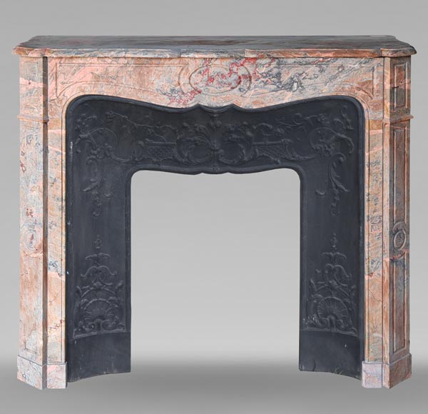 Louis XV style Pompadour mantel in Enjugerais marble-0