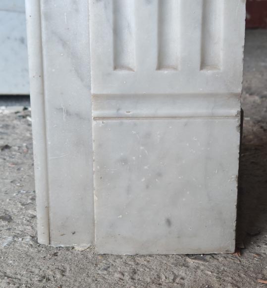 Louis XVI style molded Carrara marble mantel-7