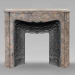 Louis XV style Pompadour mantel in Sarrancolin Ilhet marble