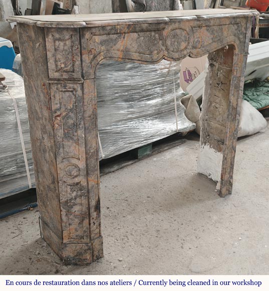 Louis XV style Pompadour mantel in Enjugeraist marble-2