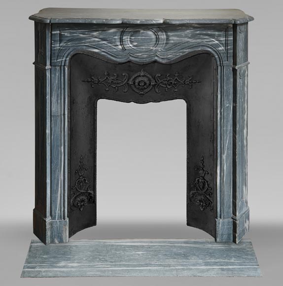 Louis XV style Pompadour mantel in Turquin marble-0