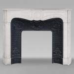 Louis XV style Pompadour mantel in Carrara marble