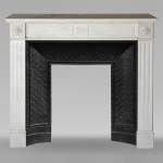 Louis XVI style mantel in half statuary marble adorned with a sunflower