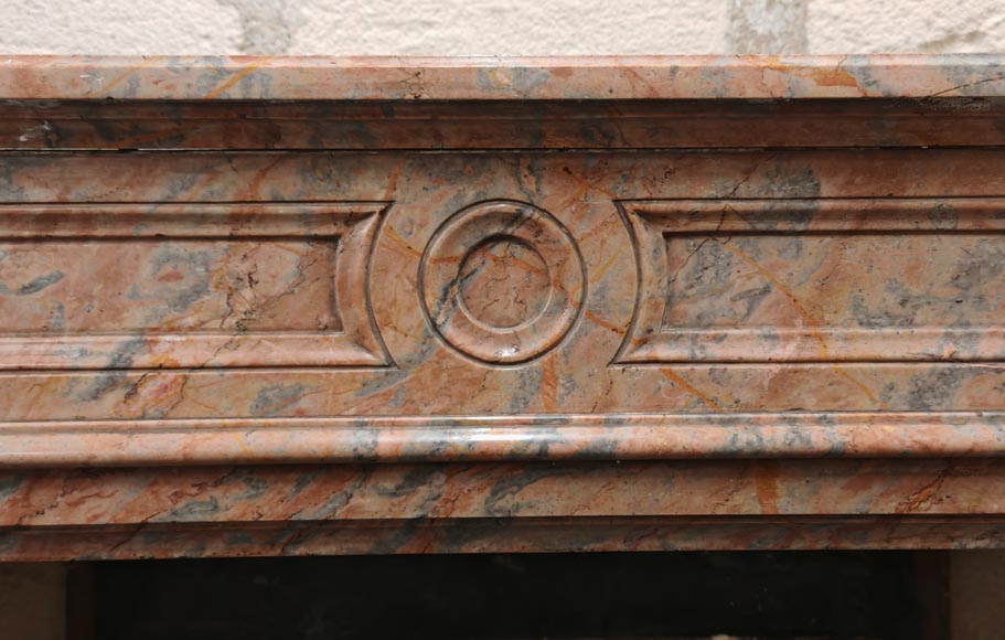 Louis XVI style mantel with rounded corners in Enjugerais marble-1