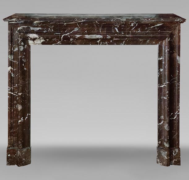 Louis XIV style mantel in Rouge du Nord marble-0