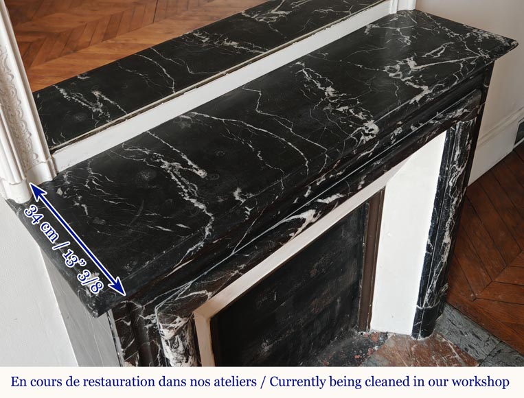 Louis XIV style mantel in black Marquina marble-8