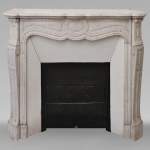 Louis XV style Pompadour mantel in Carrara marble